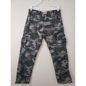 Wrangler Camouflage Relaxed Cargo Mens Pants Size 34 Fleece Lined Work Outdoor